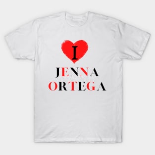 I love Jenna Ortega Classic Red & Black Heart T-Shirt